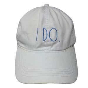 I DO Slideback Hat White OSFM Adjustable Embroidered 6 Panel Rae Dunn